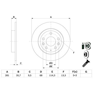 

BOSCH brzdový kotouč 0 986 479 E55, sada 2 ks, sada 2 ks