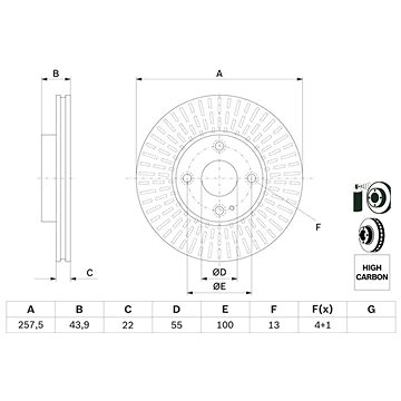 

BOSCH brzdový kotouč 0 986 479 E56, sada 2 ks, sada 2 ks
