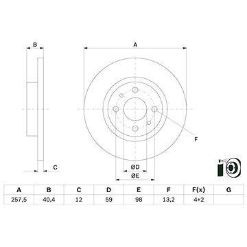 

BOSCH brzdový kotouč 0 986 479 E65, sada 2 ks, sada 2 ks
