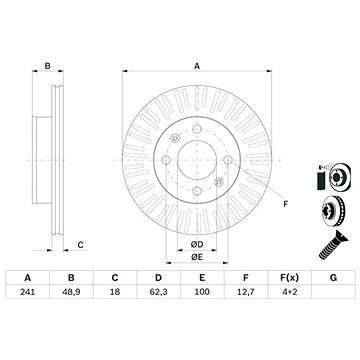 

BOSCH brzdový kotouč 0 986 479 E73, sada 2 ks, sada 2 ks