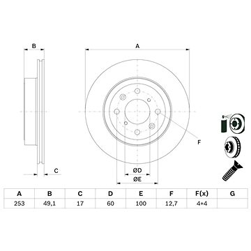 

BOSCH brzdový kotouč 0 986 479 E75, sada 2 ks, sada 2 ks