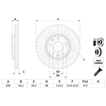 

BOSCH brzdový kotouč 0 986 479 E77, sada 2 ks, sada 2 ks