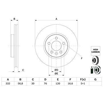 

BOSCH brzdový kotouč 0 986 479 F04, sada 2 ks, sada 2 ks