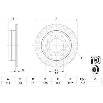 

BOSCH brzdový kotouč 0 986 479 F07, sada 2 ks, sada 2 ks