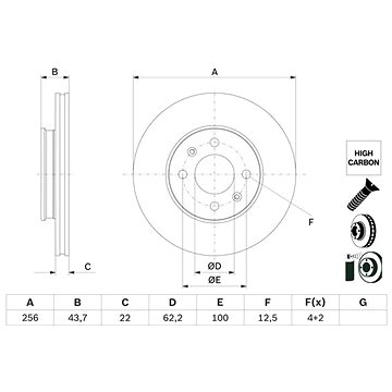 

BOSCH brzdový kotouč 0 986 479 F29, sada 2 ks, sada 2 ks