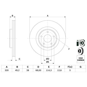 

BOSCH brzdový kotouč 0 986 479 F33, sada 2 ks, sada 2 ks