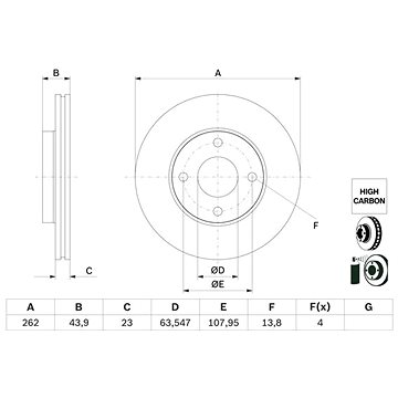 

BOSCH brzdový kotouč 0 986 479 F70, sada 2 ks, sada 2 ks