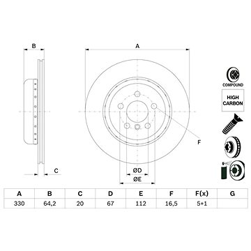 

BOSCH brzdový kotouč 0 986 479 G15, sada 2 ks, sada 2 ks