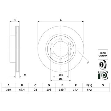 

BOSCH brzdový kotouč 0 986 479 G19, sada 2 ks, sada 2 ks