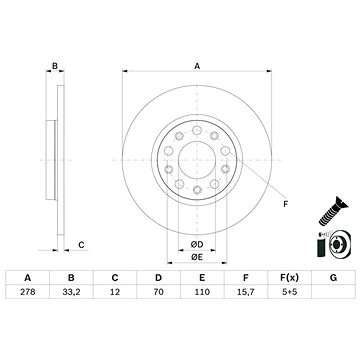 

BOSCH brzdový kotouč 0 986 479 G21, sada 2 ks, sada 2 ks