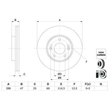 

BOSCH brzdový kotouč 0 986 479 G24, sada 2 ks, sada 2 ks