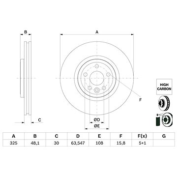 

BOSCH brzdový kotouč 0 986 479 G32, sada 2 ks, sada 2 ks