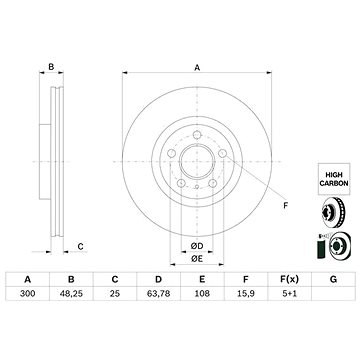 

BOSCH brzdový kotouč 0 986 479 G68, sada 2 ks, sada 2 ks