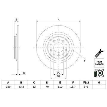 

BOSCH brzdový kotouč 0 986 479 G74, sada 2 ks, sada 2 ks