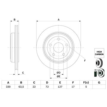 

BOSCH brzdový kotouč 0 986 479 G84, sada 2 ks, sada 2 ks