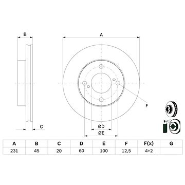 

BOSCH brzdový kotouč 0 986 479 G92, sada 2 ks, sada 2 ks