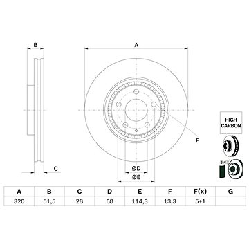 

BOSCH brzdový kotouč 0 986 479 H02, sada 2 ks, sada 2 ks
