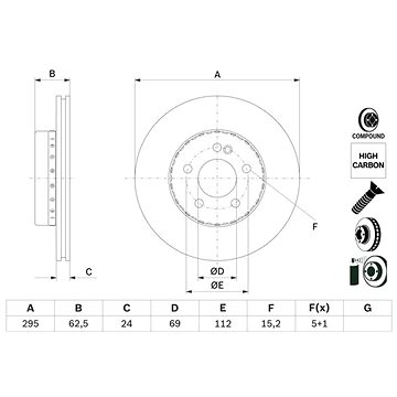

BOSCH brzdový kotouč 0 986 479 H45, sada 2 ks, sada 2 ks