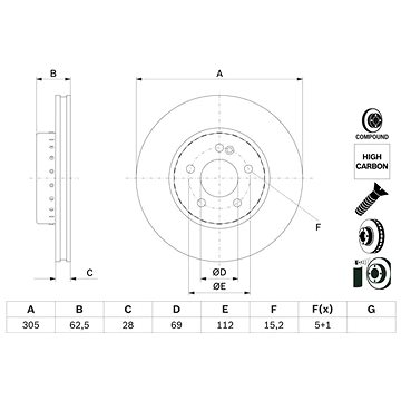 

BOSCH brzdový kotouč 0 986 479 H46, sada 2 ks, sada 2 ks