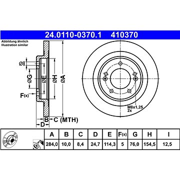 

ATE 410370 brzdový kotouč 24.0110-0370.1, sada 2 ks, sada 2 ks