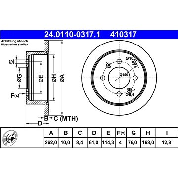 

ATE 410317 brzdový kotouč 24.0110-0317.1, sada 2 ks, sada 2 ks