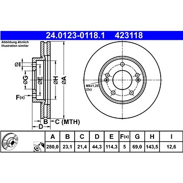 

ATE 423118 brzdový kotouč 24.0123-0118.1, sada 2 ks, sada 2 ks