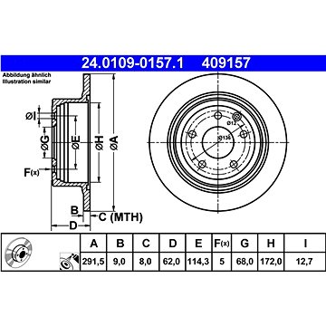 

ATE 409157 brzdový kotouč 24.0109-0157.1, sada 2 ks, sada 2 ks