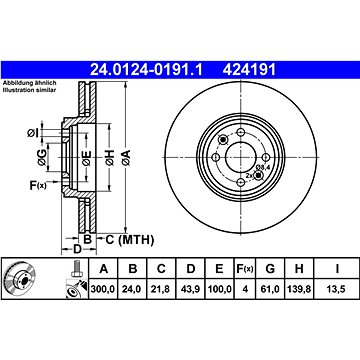 

ATE 424191 brzdový kotouč 24.0124-0191.1, sada 2 ks