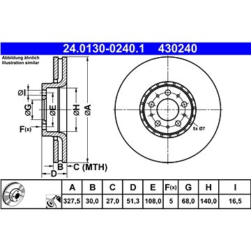 

ATE 430240 brzdový kotouč 24.0130-0240.1, sada 2 ks