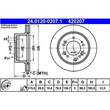 

ATE 420207 brzdový kotouč 24.0120-0207.1, sada 2 ks