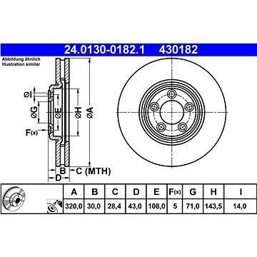 

ATE 430182 brzdový kotouč 24.0130-0182.1, sada 2 ks