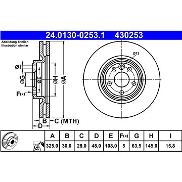 

ATE brzdový kotouč 24.0130-0253.1, sada 2 ks