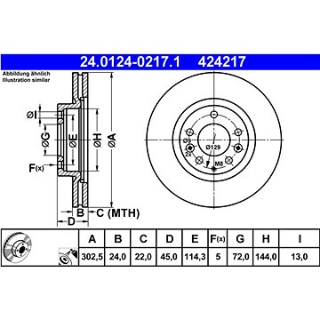 

ATE 424217 brzdový kotouč 24.0124-0217.1, sada 2 ks