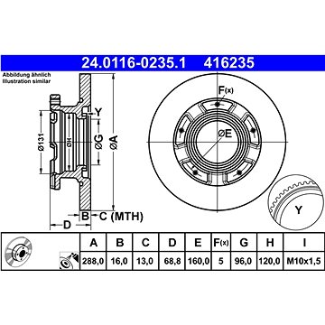 

ATE 416235 brzdový kotouč 24.0116-0235.1, sada 2 ks