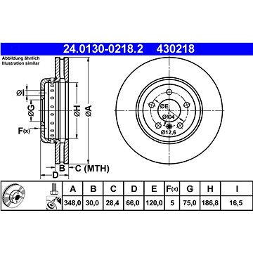 

ATE 430218 brzdový kotouč 24.0130-0218.2, sada 2 ks