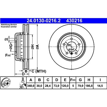 

ATE 430216 brzdový kotouč 24.0130-0216.2, sada 2 ks