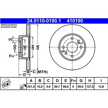 

ATE 410190 brzdový kotouč 24.0110-0190.1, sada 2 ks
