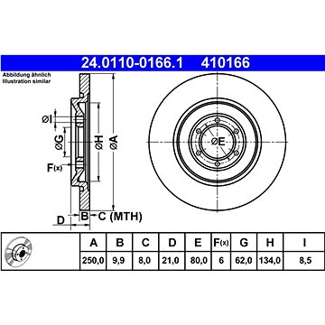 

ATE 410166 brzdový kotouč 24.0110-0166.1, sada 2 ks