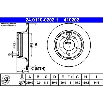 

ATE 410202 brzdový kotouč 24.0110-0202.1, sada 2 ks