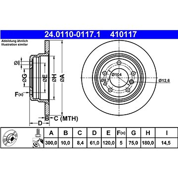 

ATE 410117 brzdový kotouč 24.0110-0117.1, sada 2 ks