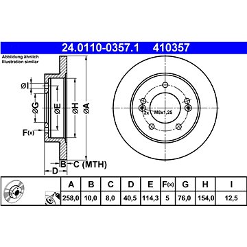 

ATE 410357 brzdový kotouč 24.0110-0357.1, sada 2 ks