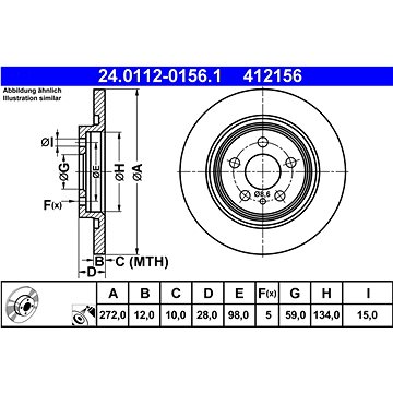 

ATE 412156 brzdový kotouč 24.0112-0156.1, sada 2 ks