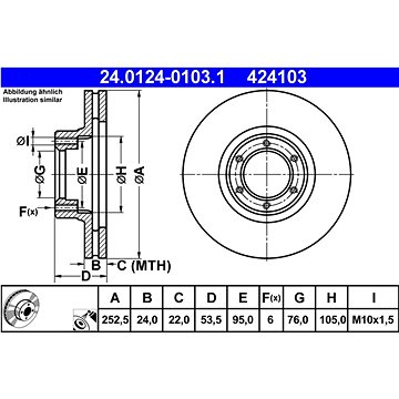 

ATE 424103 brzdový kotouč 24.0124-0103.1, sada 2 ks
