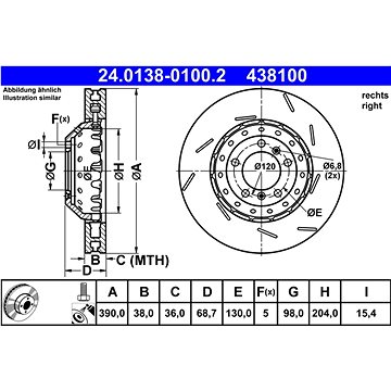

ATE 438100 brzdový kotouč 24.0138-0100.2, sada 2 ks