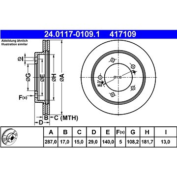 

ATE 417109 brzdový kotouč 24.0117-0109.1, sada 2 ks