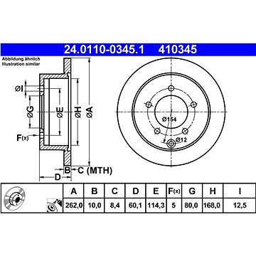 

ATE 410345 brzdový kotouč 24.0110-0345.1, sada 2 ks