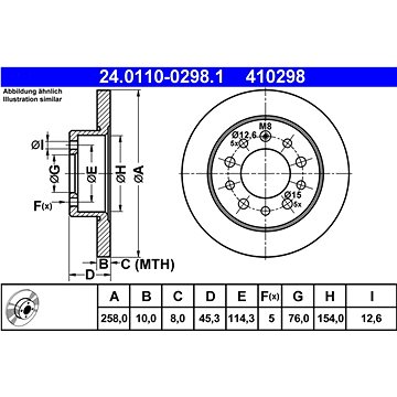 

ATE 410298 brzdový kotouč 24.0110-0298.1, sada 2 ks