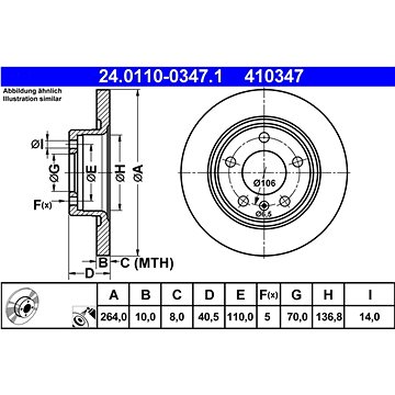 

ATE 410347 brzdový kotouč 24.0110-0347.1, sada 2 ks