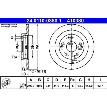 

ATE 410380 brzdový kotouč 24.0110-0380.1, sada 2 ks