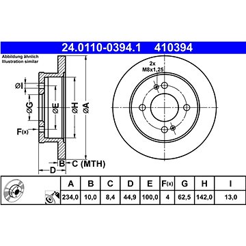 

ATE 410394 brzdový kotouč 24.0110-0394.1, sada 2 ks